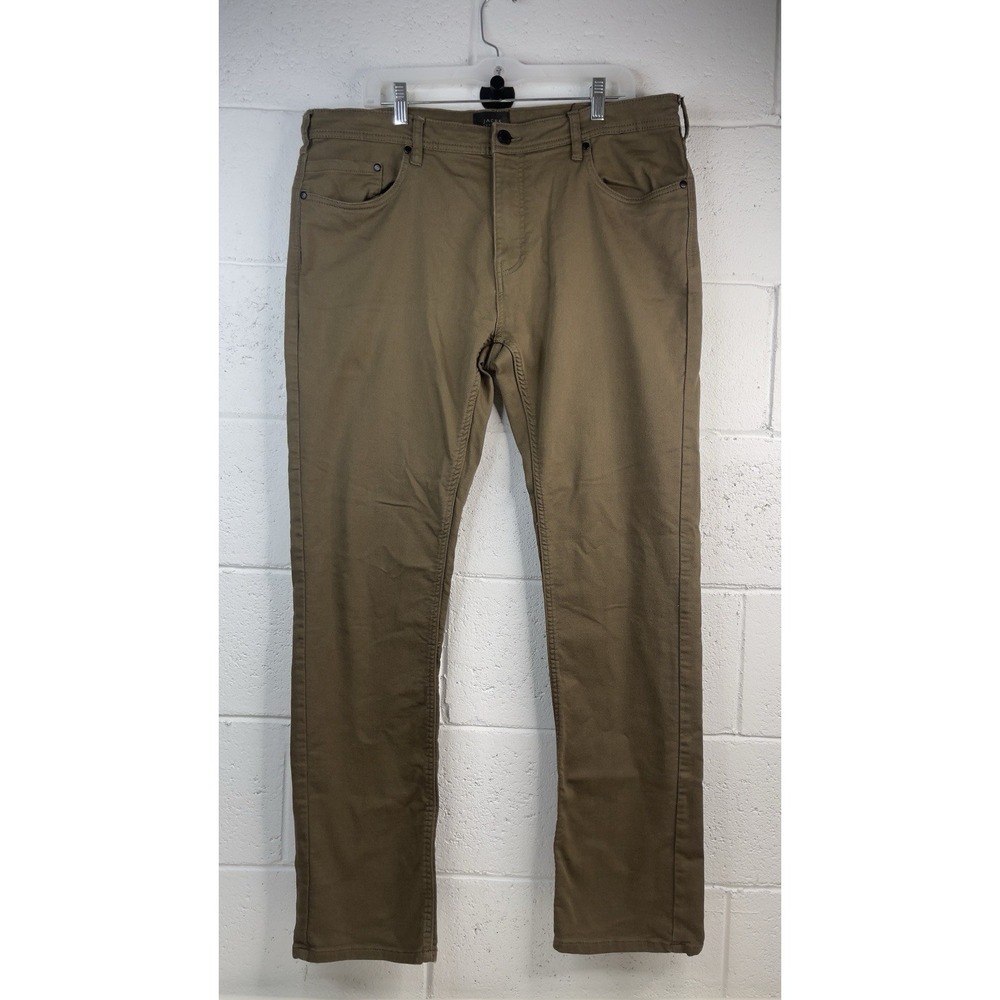Jachs New York Mens 5 Pocket Stretch Olive Green Cotton Blend‎ Pants Sz 38x33